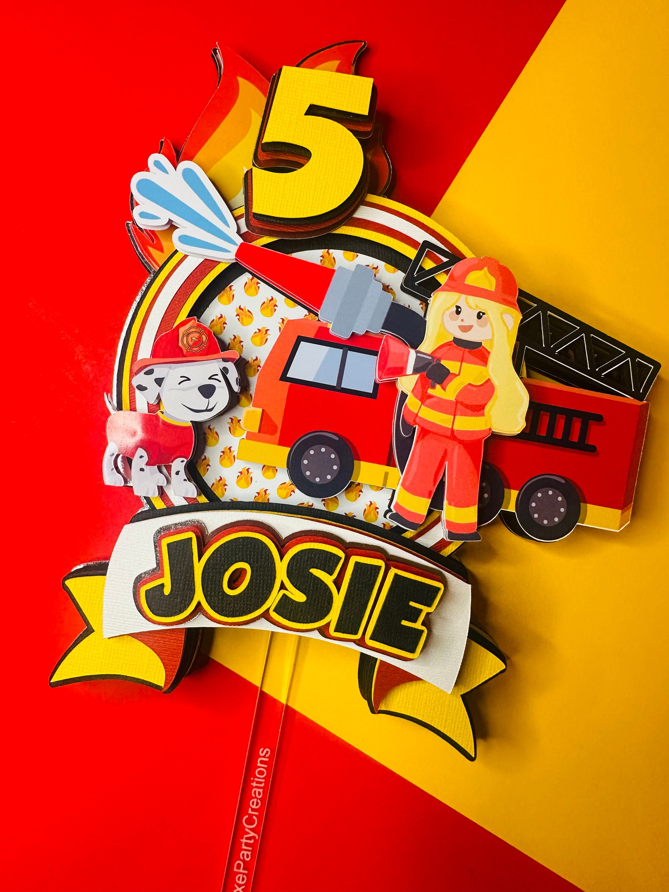 Fire Fighter Topper Fire Truck Cake Topper Fire Fighter Cake Topper Fire Truck Birthday ...