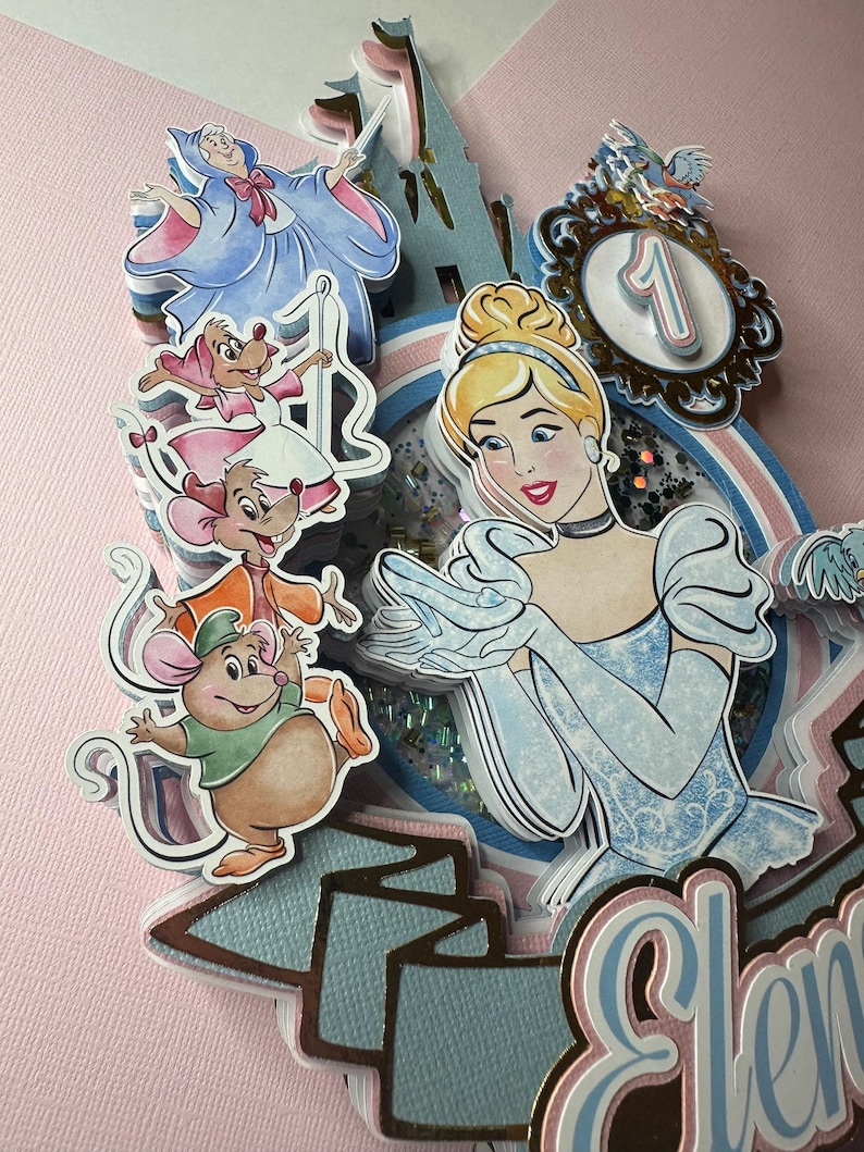 Cinderella Cake Topper Princess Birthday Fairy Godmother Party Decor - Etsy