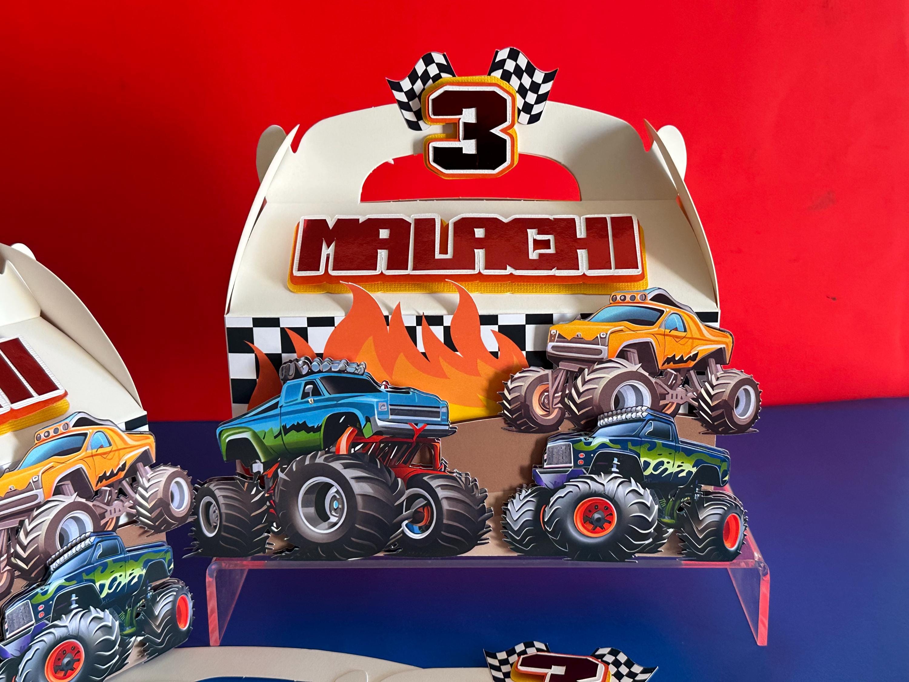 Monster Truck Favor Boxes Birthday Party Gable Boxes Decorations