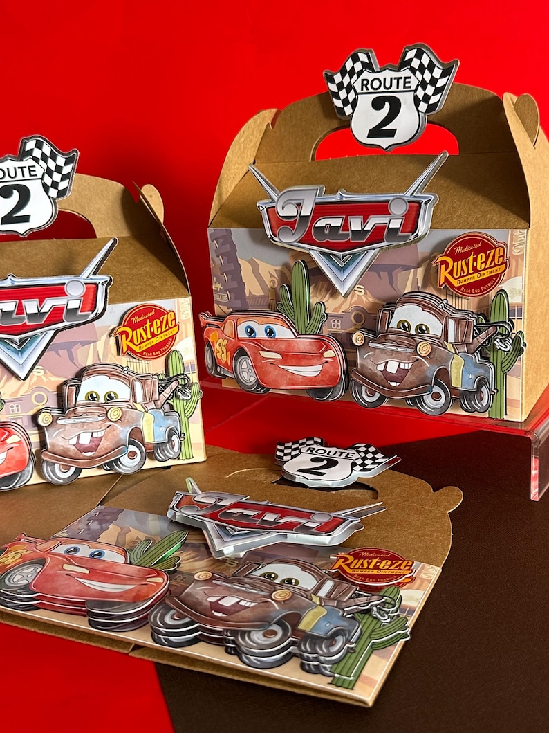 Cars Radiator Springs Favor Boxes Treat Bags Party Decorations ...