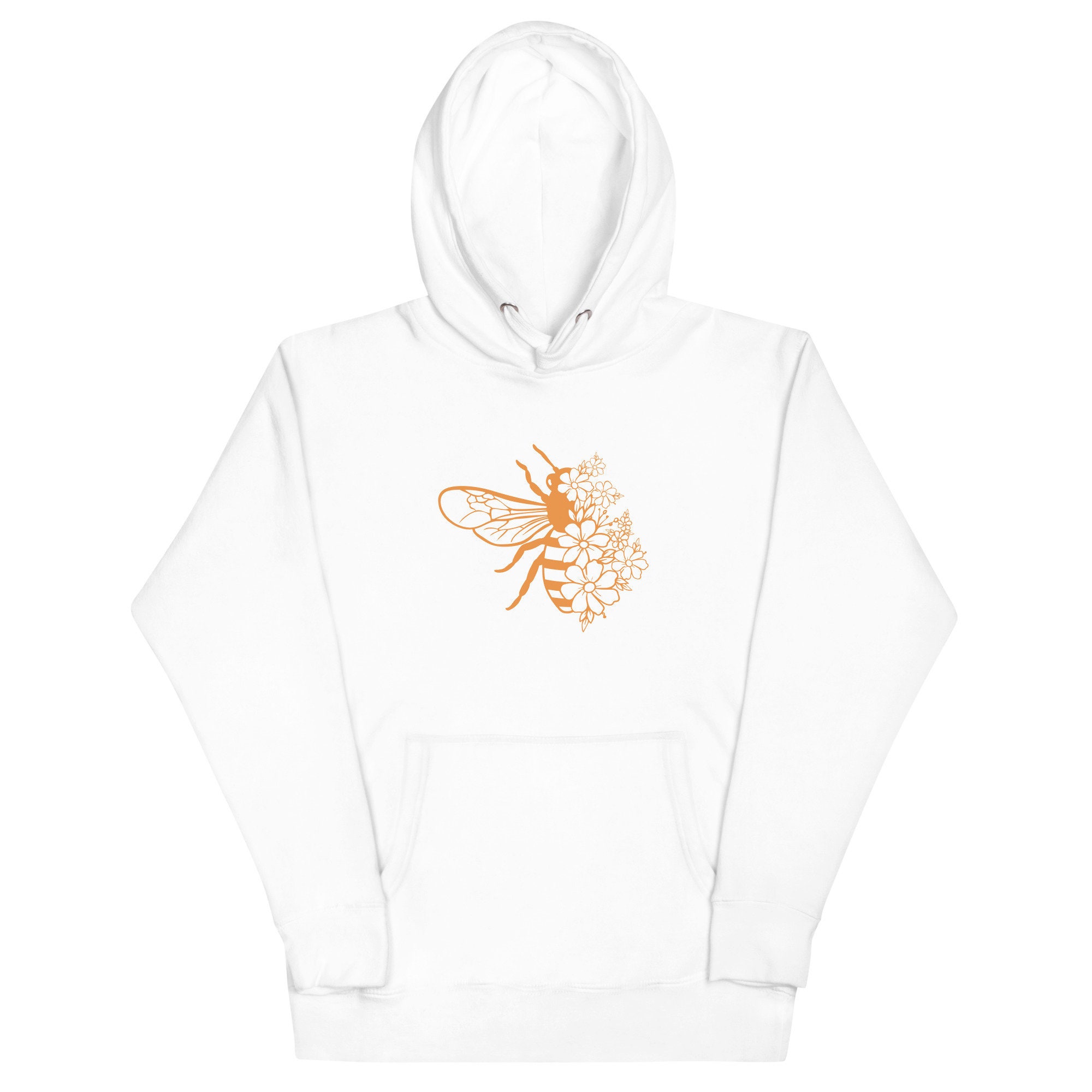 Tixxo Men's Hoodie Bee Flower Hoodie Sweater Size 2XL Cream Puff