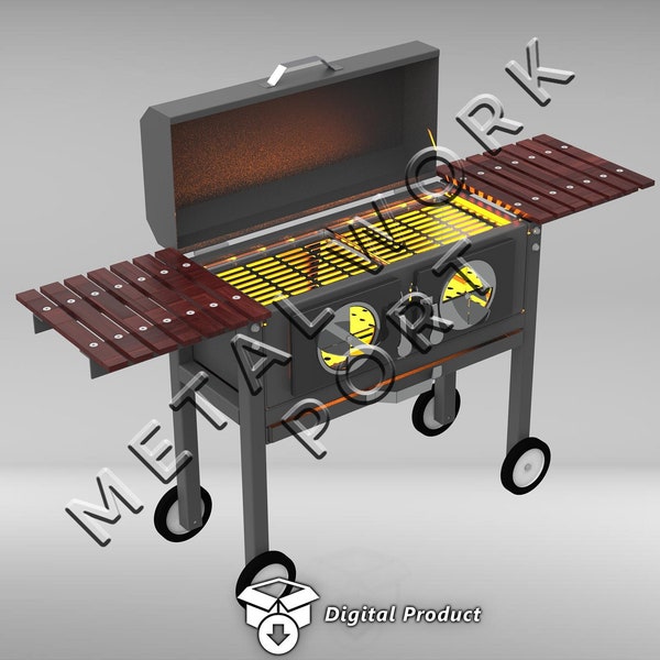 Barbeque Dxf, Collapsible BBQ dxf, Smokehouse Dxf, Barbeque, Laser cut, Dxf Laser files, Dxf Files For Plasma, Laser Cut, Vector cut file