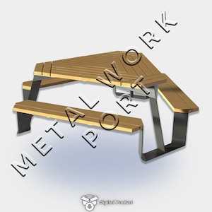 Picnic Table DXF File: Laser Cut Garden Table (Digital Download)