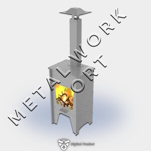Stufa da giardino Dxf, Stufa da esterno, Stufa a legna, Fire Box portatile, Taglio laser, Progetto laser Dxf, File Dxf per plasma, Taglio laser, File vettoriali