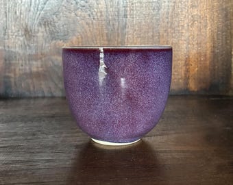 Wheel Thrown Ceramic Tea Bowl, Purple and Blue Pottery Bowl, Handmade Matcha Bowl, Gift for Tea Lovers