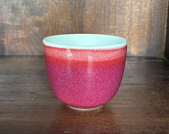 Matcha Tea Bowl, Handmade Ceramic Tea Bowl, Raspberry Red Pottery, Wheel Thrown Bowl, Gift for Tea Lovers