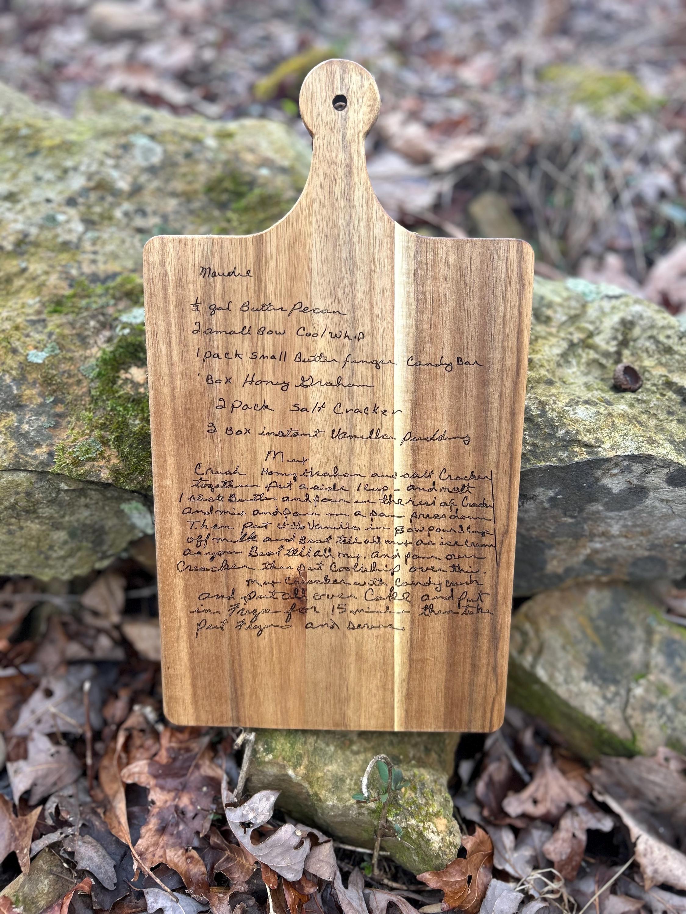 Personalized Cutting Board, Custom Recipe Engraving Australia