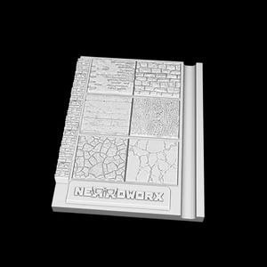 Dry Brush Texture Palette with Brush Rest - 3D Printed in PLA - Standard/Multi-texture