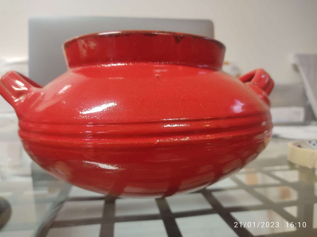 Zuppiera In Terracotta 4,5 Litri - Per Zuppe E Minestre, Design Rustico, Bordo Acciaio - Adatta Al Microonde - Foto 11