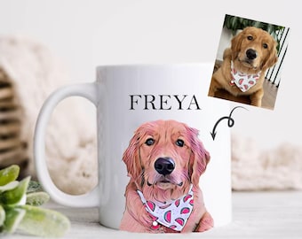 Custom Pet Portrait Coffee Mug: Personalized Dog Lover Gift