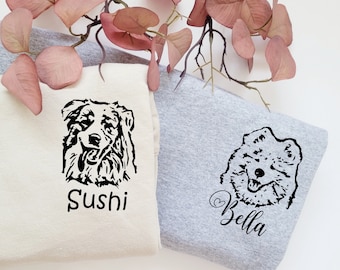 Sudadera de cuello redondo con retrato de mascota personalizado: regalo personalizado para mamá perruna