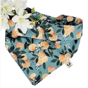 Clementine Oranges Bandana, Pet Reversible Bandana, Custom Pet Neck Scarf, Custom Bandana, Birthday Gift, Dog Accessories, Pets Accessories