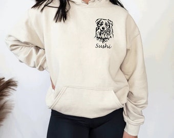 Custom Pet Portrait Hoodie: Personalized Dog Mom Gift