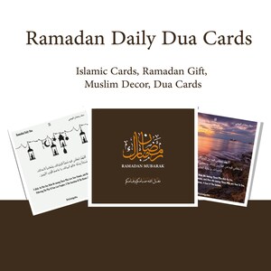 Cartes Dua quotidiennes du Ramadan - 30 Duas pour 30 jours - Cadeau du Ramadan pour la famille - 32 cartes de supplication imprimables - Téléchargement immédiat
