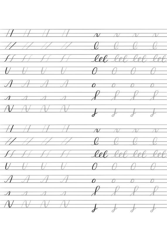 Modern Calligraphy Lettering Guide Lettering Guid Modern - Etsy