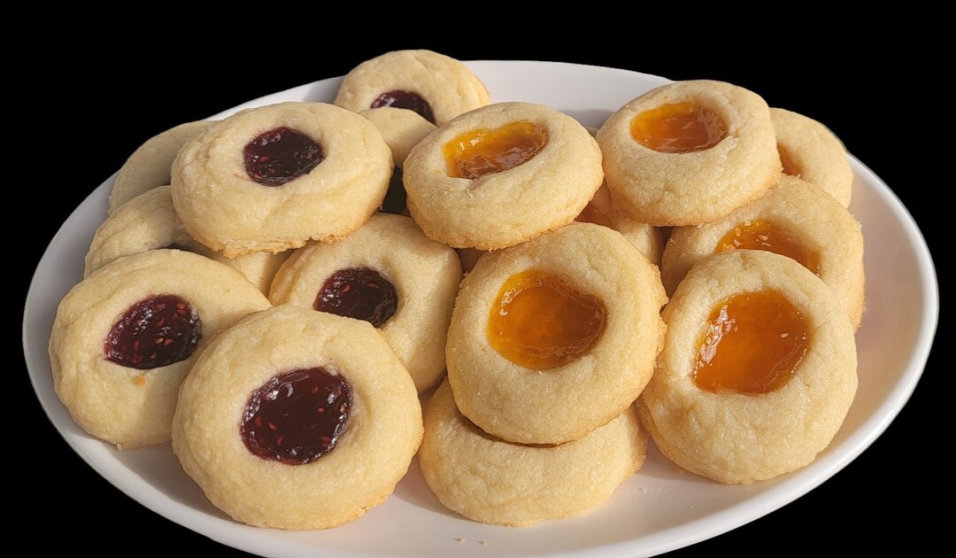 Thumbprint Cookies, Raspberry, Apricot and Strawberry Preserve Cookies