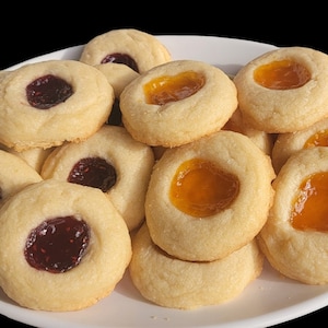 Thumbprint Cookies, Raspberry, Apricot and Strawberry Preserve Cookies, Hallongrotta, Bird&#39;s Nest Cookies, Tea Cookies