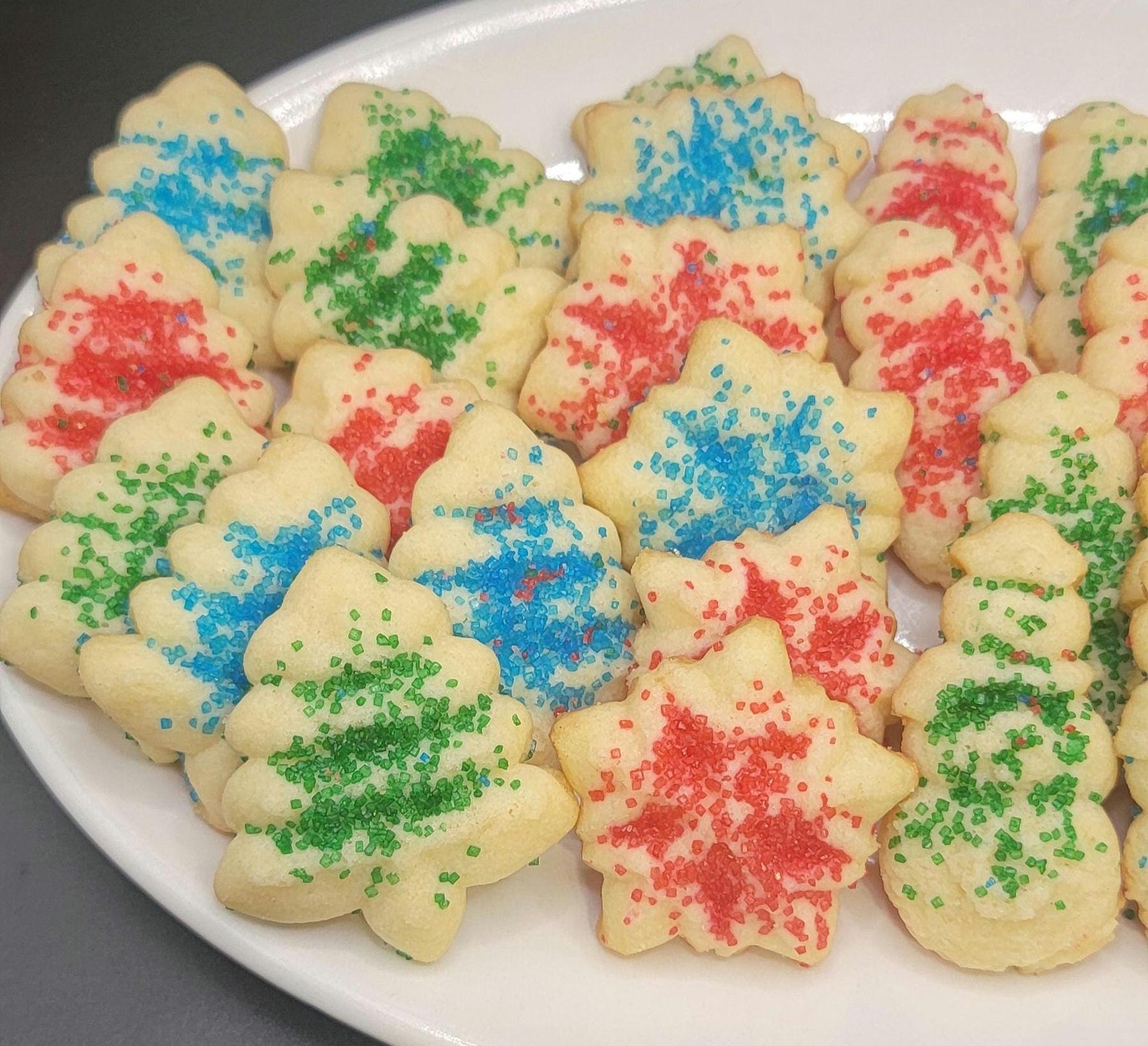 Almond Vanilla Butter Spritz Cookie Press Cookies
