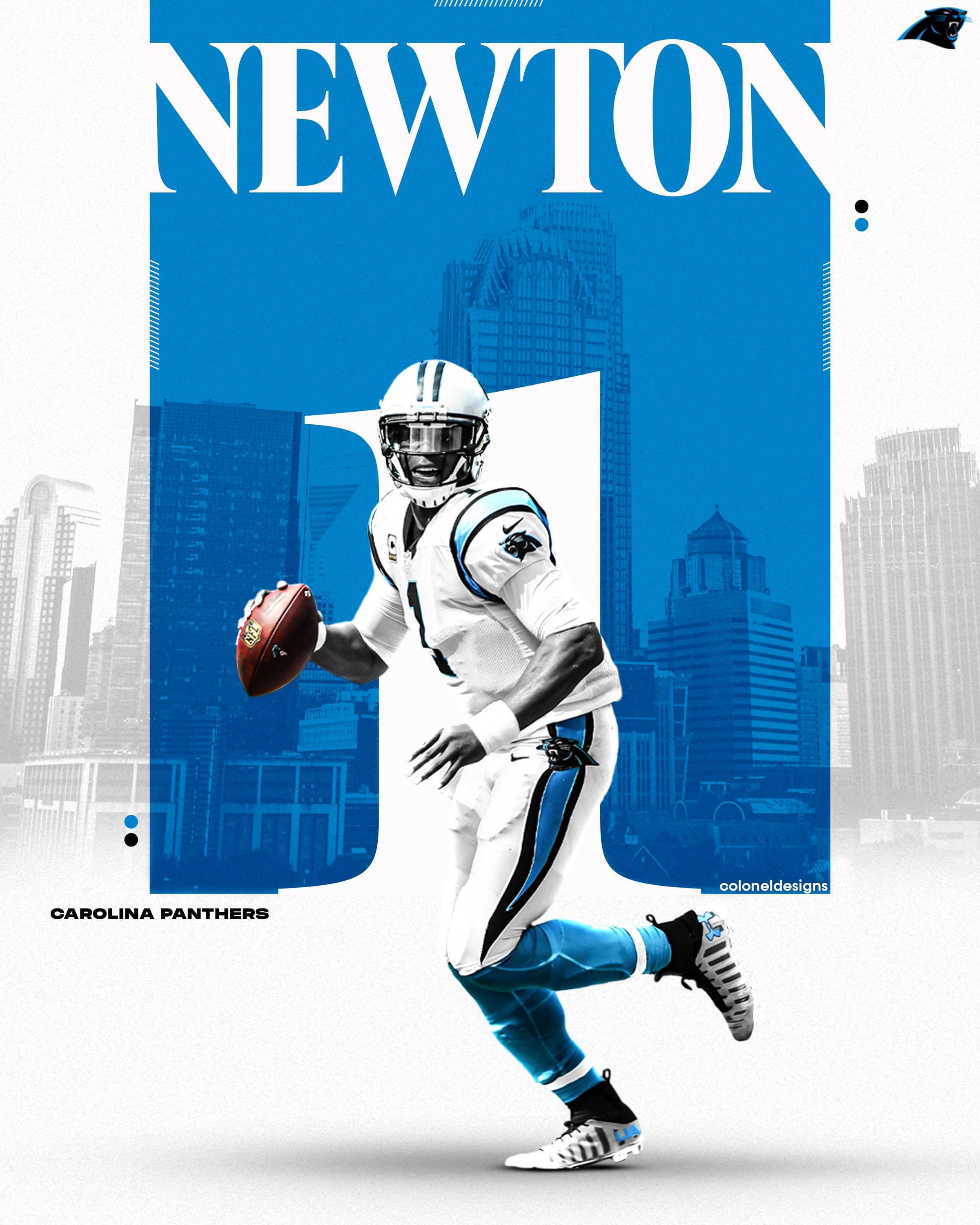 Carolina Panthers LED Light Lamp – Cam Newton Collectible, Multi-Color Home Decor Gift