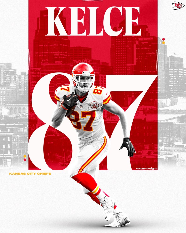 Travis Kelce Kansas City Chiefs NFL Football Poster - Etsy