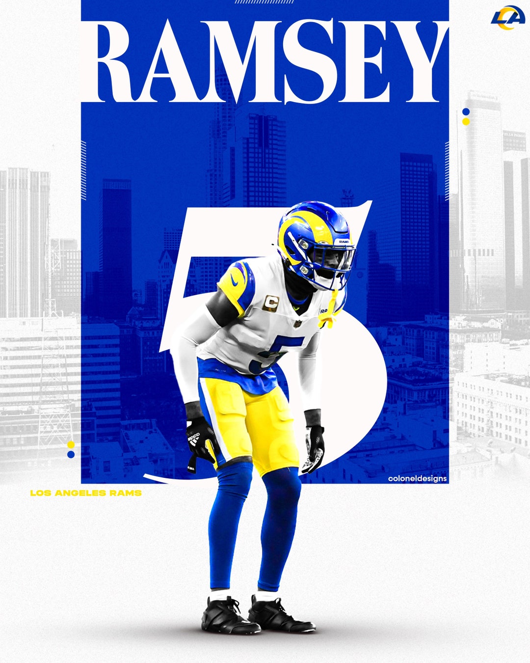 Jalen Ramsey Los Angeles Rams NFL Football Poster - Etsy