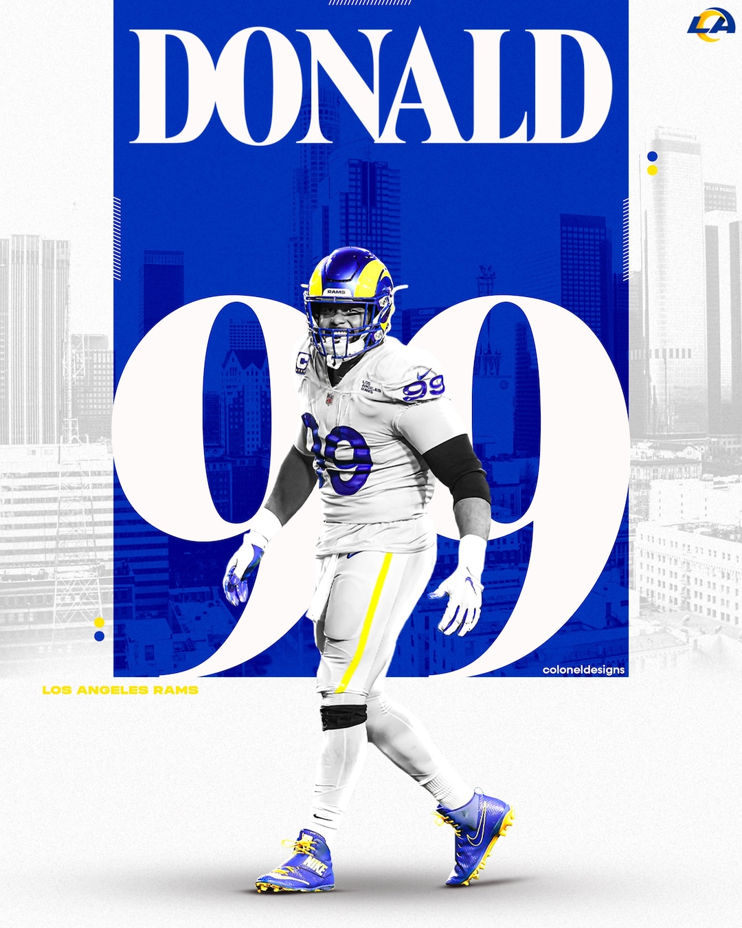 Aaron Donald Los Angeles Rams NFL Football Poster - Etsy