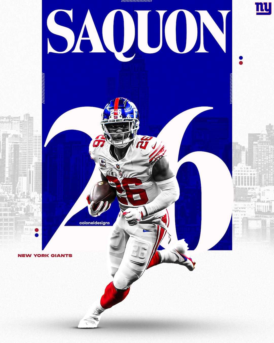 Saquon Barkley New York Giants NFL Football Poster - Etsy