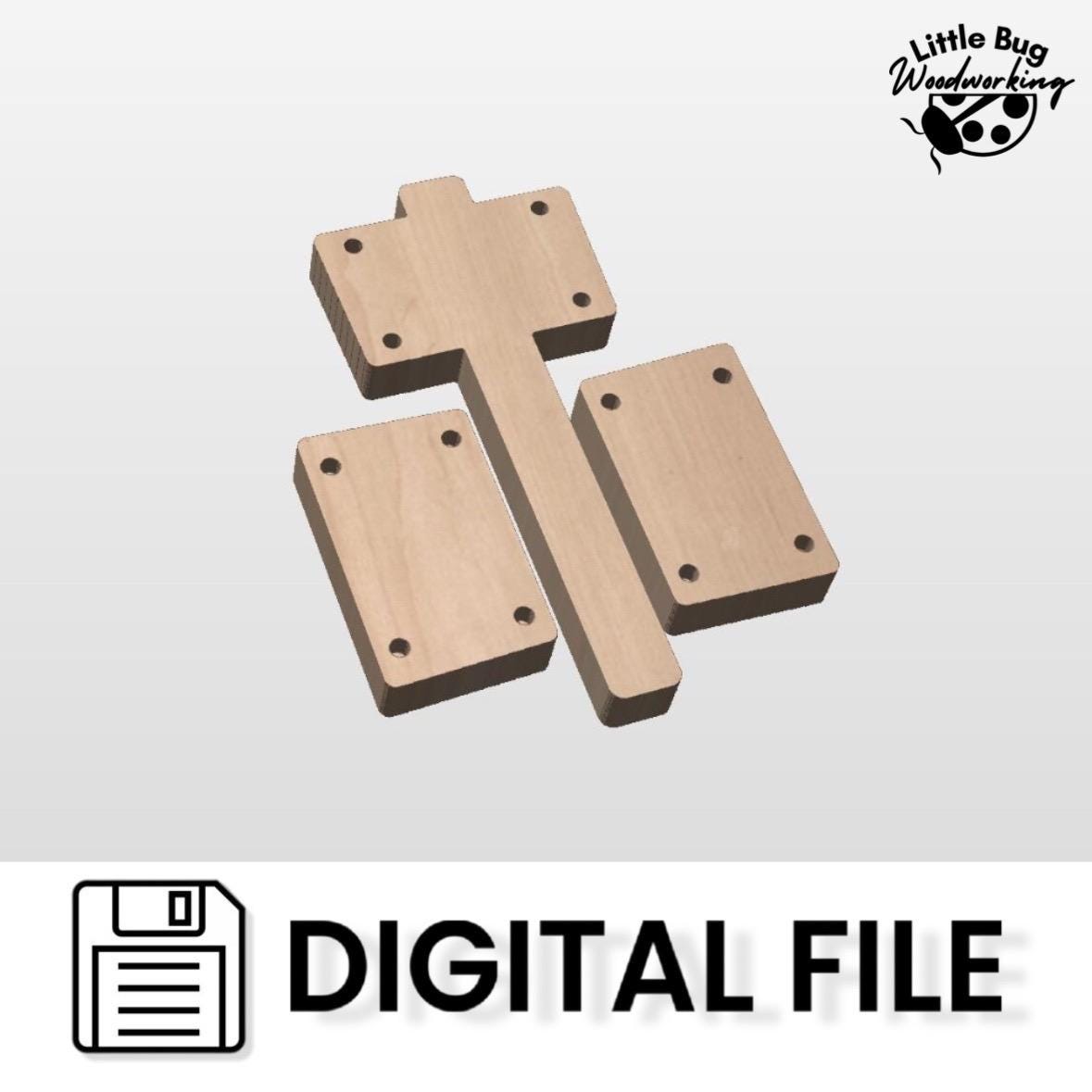 Wooden Mallet CNC Digital File / pdf svg eps & dxf files Craft Fair / Maker Tool / Wood Working