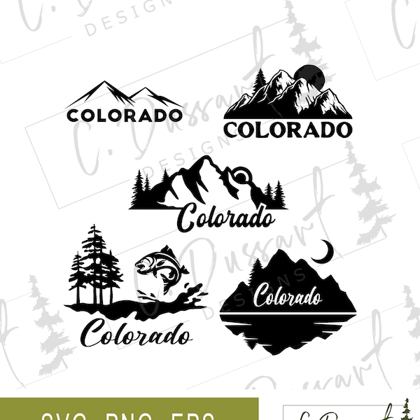 Colorado Bundle SVG PNG EPS | Wall Art Car Decal Decor T-Shirt | Cricut Silhouette Cut File Cuttable Clipart Vector Digital