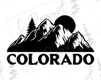 Colorado Mountains SVG: Sun Car Decal, T-Shirt Cut File (Digital Download)