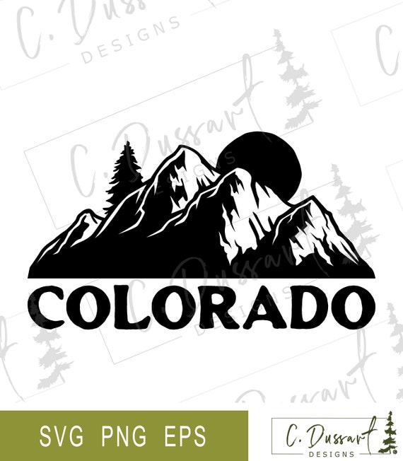 Colorado Mountains SVG: Sun Car Decal, T-shirt Cut File (digital