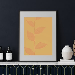 Aimee Bester Art - Leaf Print Large - Wall Art Print - Mustard and Yellow Wall Art - Wall Prints Modern - Wall Prints Botanical