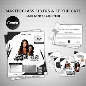 Lash Masterclass Flyer Template | Instagram Posts, Certificate (Canva Templates)