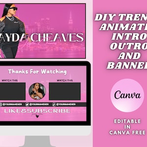 Animated Intro & Outro, Banner | Trendy | Editable Canva Template