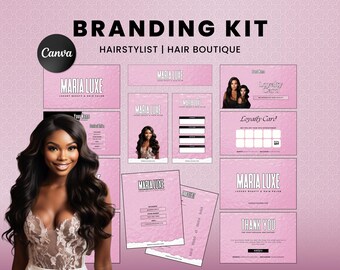 Luxury Hair Business Branding Kit | Canva Template (Digital Download)