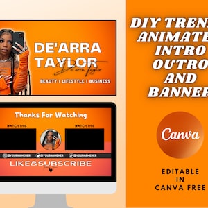 Animiertes Intro & Outro, Banner | Trendy | Bearbeitbare Canva Vorlage