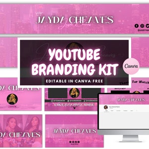 Youtube Branding Kit | Bearbeitbare Banner, Intros & Outros und LOGO | 15 Bearbeitbare Canva Vorlage