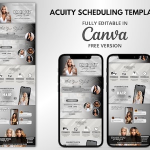 DIY Acuity-site, Acuity-planningssjabloon kapper, boekingssitesjabloon, Acuity-sjabloon haar | Witzilver-thema | Canvassjabloon