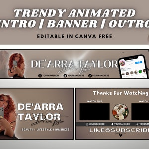Animiertes Intro & Outro, Banner | Trendy | Bearbeitbare Canva Vorlage