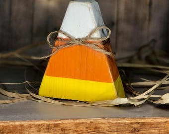 Small Decorative Wood Candy Corn