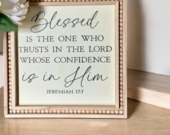 Decorative Wood Sign with Saying- Jeremiah 17:7