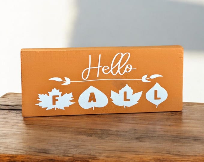 Small Decorative Wood Sign- Hello Fall
