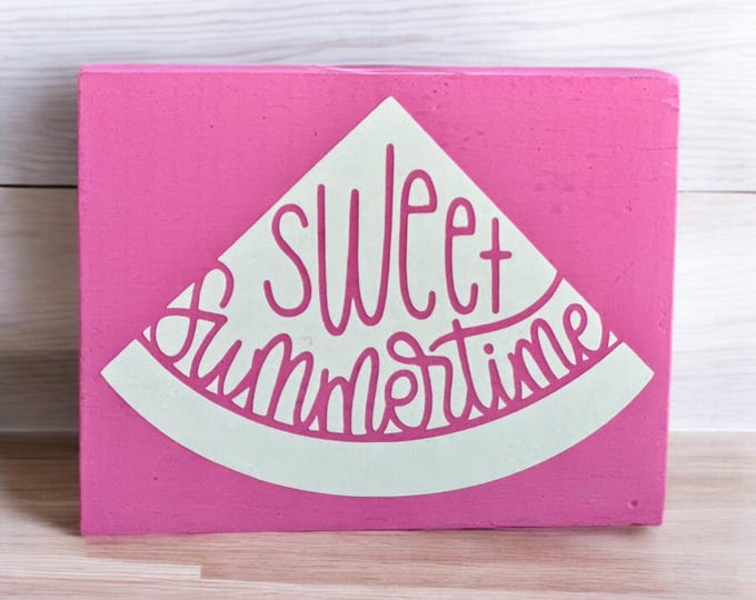 Small Decorative Wood Sign with Saying- Sweet Summertime