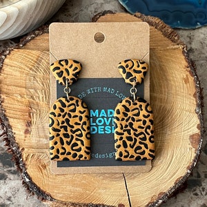 Leopard Print | Polymer Clay | Handmade Artisanal | Dangle Earrings | Matching Sets | Gifts for Her