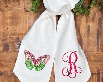 Butterfly Wreath Sash with Monogram