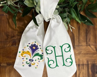 Mardi Gras Wreath Sash