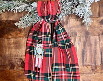 Plaid Nutcracker Wreath Sash