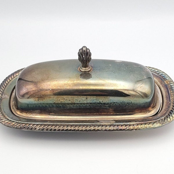 Vintage WM Rogers Silver Plate Butter Dish