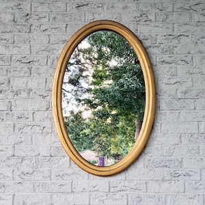 Large Vintage Mirror Framed Oval Wall Mirror