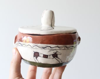 Handmade Ceramic Box Phrygian Period Design